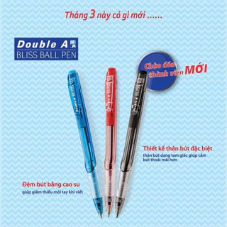 Hộp 12 bút bi DoubleA xanh - đen- đỏ