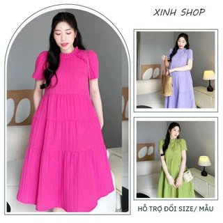 ĐẦM BẦU CÔNG SỞ XINH CHẤT ĐŨI GÂN MỀM MÁT V793 - VÁY BABYDOLL MẶC ĐI LÀM ĐI CHƠI DỰ TIỆC XINH FREESIZE