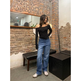 [Có BigSize] Quần Jean ống xuông Button Jeans | KENstudio