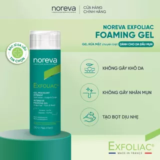 Gel rửa mặt sạch sâu dịu nhẹ dành cho da dầu mụn Noreva Exfoliac Intensive Foaming 200ML