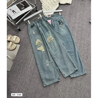 quần jeans nữ ong xuông chữ |B rách kiểu(3788)