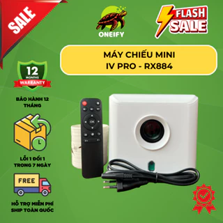 Máy Chiếu Mini IV Với Màn Hình Full-HD 1080p hệ điều hành Android 9.0 kết nối điện thoại và Bluetooth