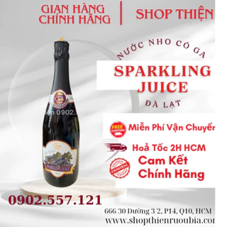 Thùng x 6 Chai Nước Trái Cây Đà Lạt Sparkling Juice 750ml-Nho Đỏ