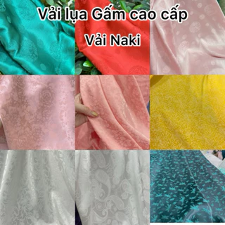 [ VẢI NAKI ] Vải lụa Gấm hoạ tiết Cao cấp may áo dài, đồ bà ba, pijama,vv..( xem mô tả hiểu rõ hơn về sản phẩm)