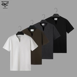 Áo thun cộc tay Nam ,Nữ At: 178 cổ xẻ  ( Quân còi 1988 ) chất vải cottonUNI 280gsm Menswear Trắng Cổ Tròn