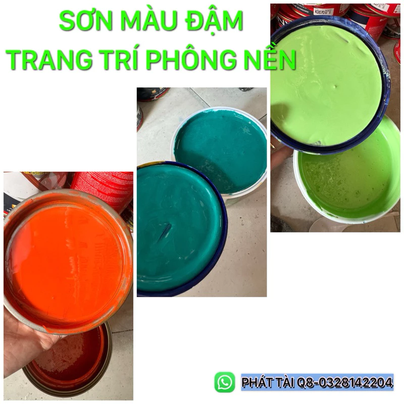 Lon1,5kg(1L)Sơn màu đậm(Sơn mờ )đặc biệt trang trí phông tiệc,hậu trường quay phim quảng cáo,chỉ nhấn nội và ngoại thất…