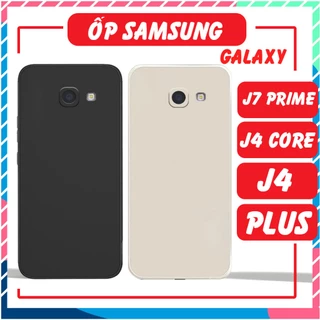 Ốp lưng Samsung J4 PLUS(J4+) / J4 CORE / J7 PRIME cạnh vuông,mềm dẻo,hạn chế bám bụi,vân tay chất nhựa TPU