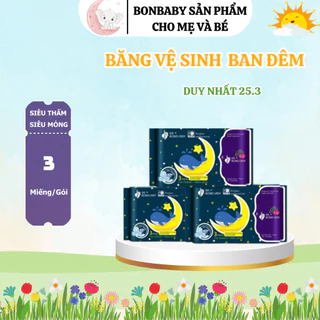 Băng vệ sinh Ban Đêm chống tràn hiệu quả DrBond Lady 33cm 3 miếng có cánh