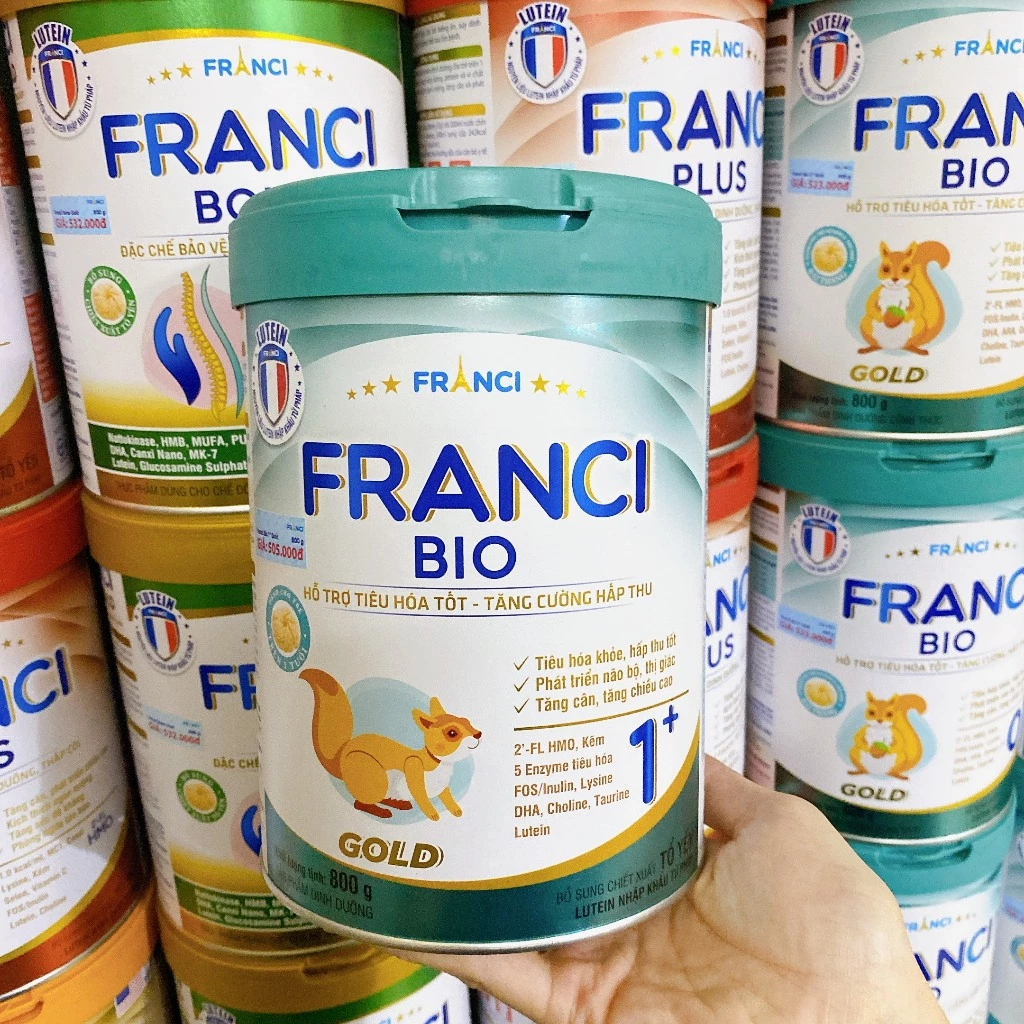 Sữa Bột Franci BIO 0+,1+ Giúp Bé Tăng Cân Tiêu Hoá Tốt loại 800g