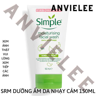 [Gốc 180k Date 10.2023] 150ML Sữa Rửa Mặt Dưỡng Ẩm Simple MẪU CŨ Kind To Skin Moisturising Facial Wash [THANH LÝ]