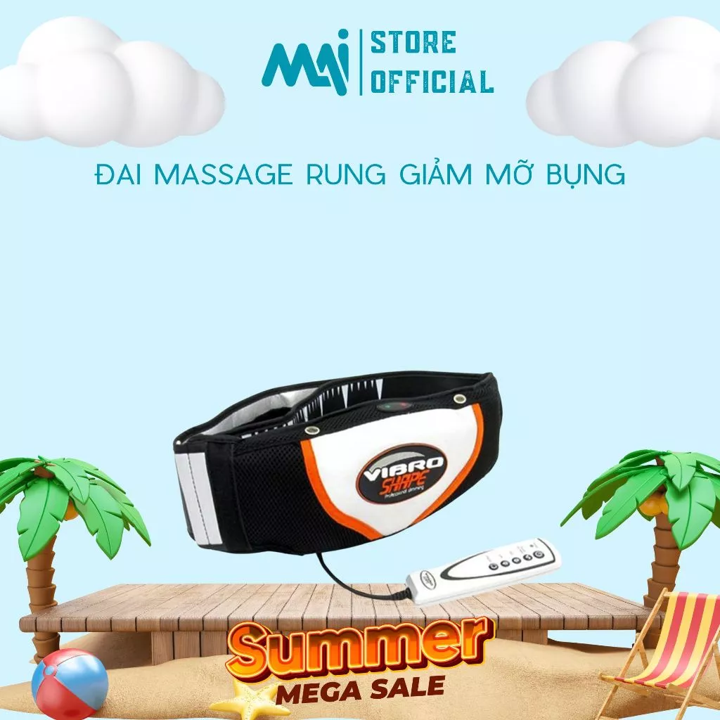 Máy Massage Bụng , Máy Rung Giảm Mỡ Bụng, Đai Rung Nóng Vibro Shape - Bảo Hành 1 Đổi 1 ( Mai Official Store )