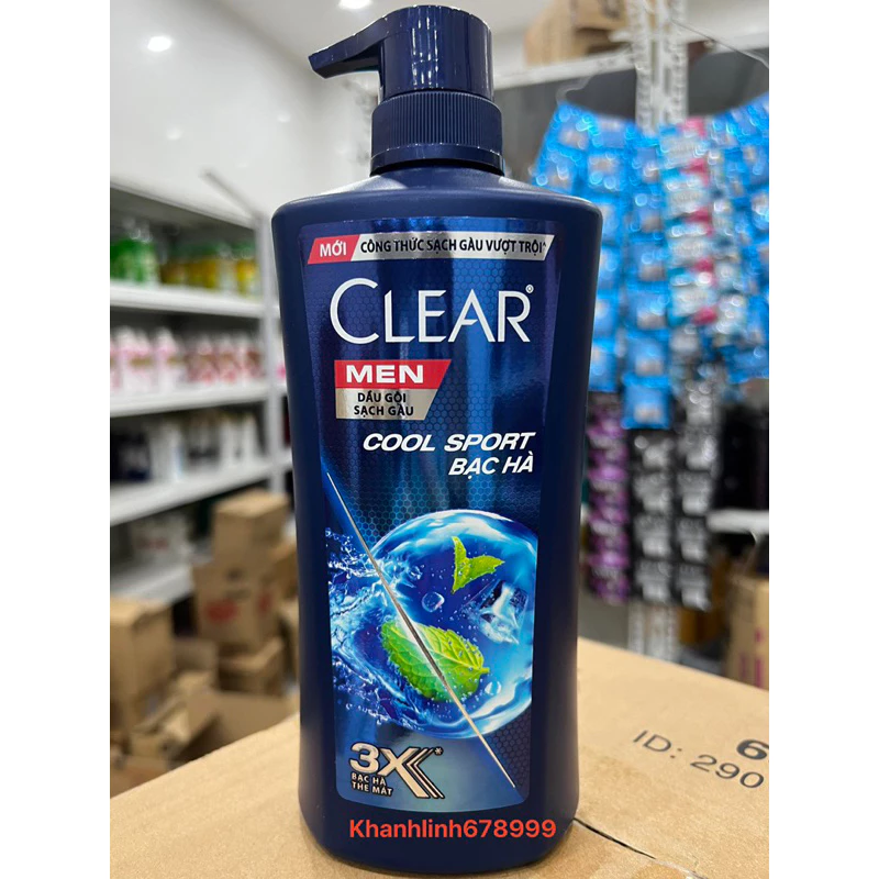 Dầu Gội Clear Men bạc hà (630g)