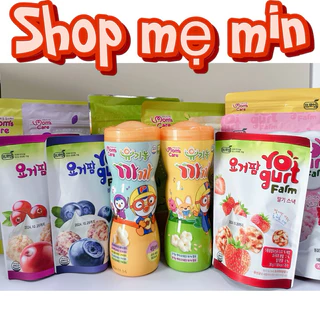 Tổng hợp bánh ăn dặm Mom's Care Hàn Quốc cho bé từ 6 tháng. Bánh ăn dặm giàu dinh dưỡng Shop mẹ Min