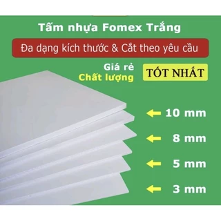 Tấm formex mô hình, kệ sách, cán decal... 10mm dày nhất thị trường