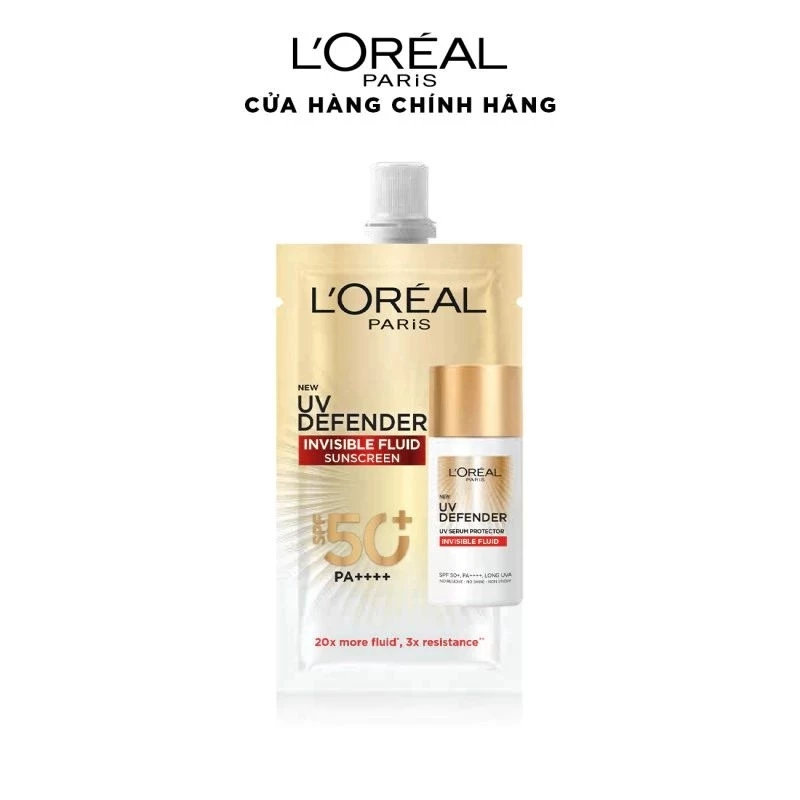 Kem chống nắng siêu mịn nhẹ bảo vệ da tối ưu LOreal Paris UV Defender Serum 5.5ml​ SPF 50+