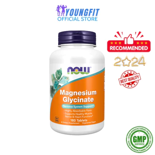 [BÁN CHẠY] Viên Uống Magnesium Bisglycinate NOW Nhập Mỹ Tăng Trí Nhớ Tập Trung Giảm Căng Thẳng (180 viên) - YoungFit