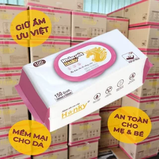 Thùng 20 Gói Khăn Ướt  Nhỏ 1 Gói 350 Gram Hanky Không Cồn Không Parabens Cao Cấp Cực Kì An Toàn Cho Em Bé