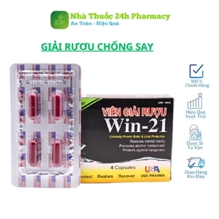 Viên giải rượu win 21, giúp giải rượu nhanh chóng, giải độc gan,chống đau đầu, buồn nôn, mệt mỏi sau khi uống rượu bia