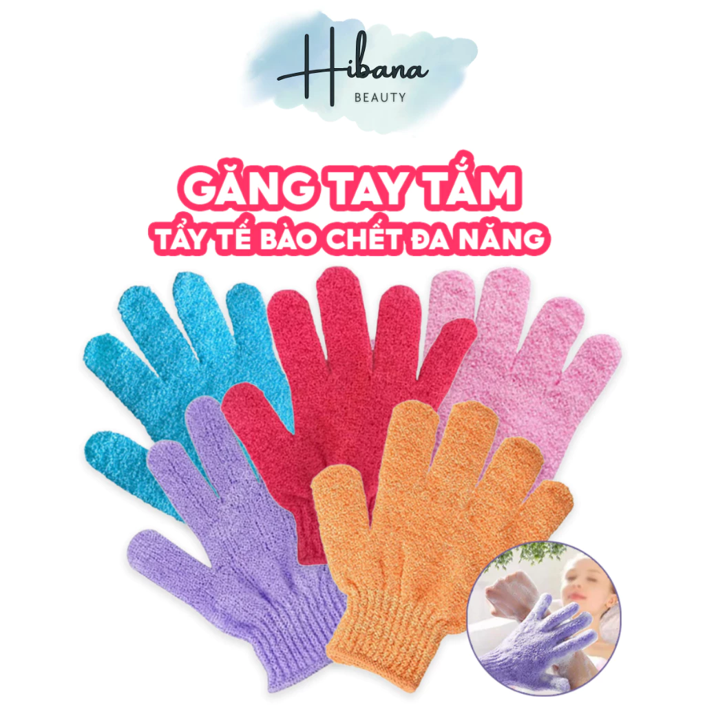 Găng tay tắm tẩy da chết cho cơ thể bằng vải nylon