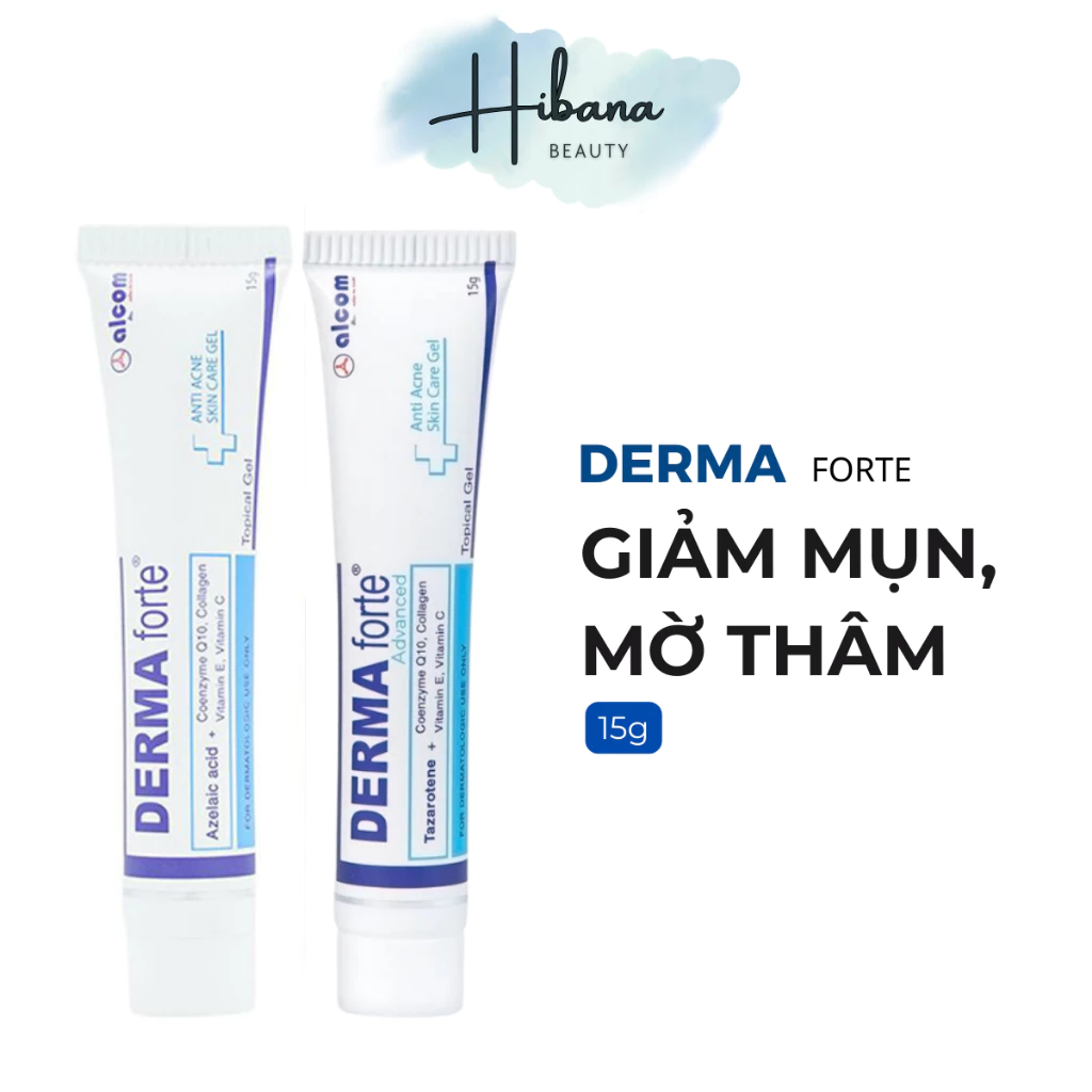 DERMA FORTE + DERMA FORTE ADVANCED Gel Tazarotene giảm mụn, ngừa thâm, mờ sẹo 15g