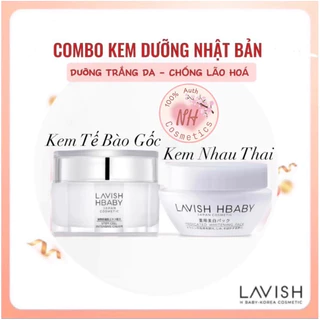 [ HÀNG CHÍNH HÃNG ] Combo Kem Dưỡng Nhau Thai + Kem Tế Bào Gốc  - Lavish H Baby ( 45g