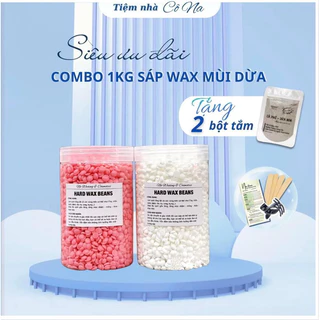 COMBO 1KG SÁP [500G MÀU HỒNG - 500GR SÁP DỪA MÀU TRẮNG] - TẶNG QUE SILICON CHỐNG DÍNH HOẶC LỌ MỠ 10ML