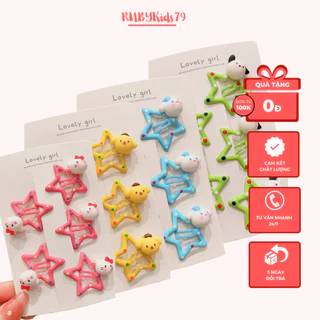 Kẹp tóc bé gái đáng yêu rubykids79, set 10 kẹp tóc trẻ em ngôi sao đính charm dễ thương hơn 20 mẫu để lựa chọn