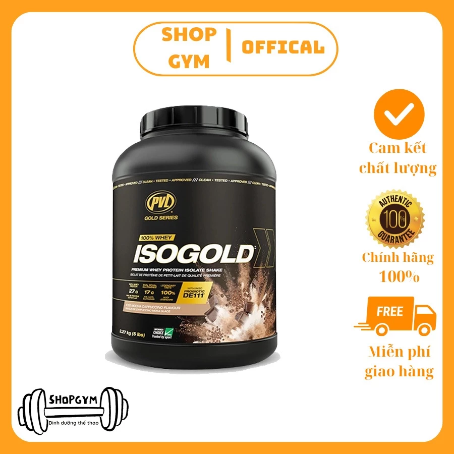 PVL ISO Gold - Premium Whey Protein With Probiotic, 5 Lbs (2.27kg), bột protein hỗ trợ tăng cơ - Shop Gym