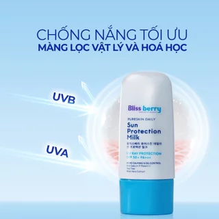 Kem chống nắng nâng tông kiềm dầu Blissberry Pureskin Daily Sun Protection Milk 60ml