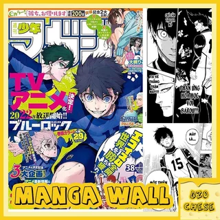 Siêu rẻ combo 100 giấy dán tường anime Blue Lock manga wall có keo mặt sau - Sân banh xanh thẳm