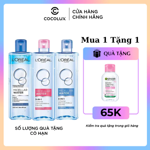 Nước tẩy trang Loreal Micellar Water 3-in-1