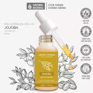 Dầu Jojoba Aroma Works Face & Hair Oil, cấp ẩm, mờ nếp nhăn