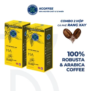 [Combo 2 Hộp] Cà phê rang xay Robusta Arabica Hạ 454g/hộp thương hiệu K Coffee