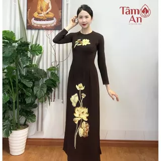 Bộ áo dài Sen Việt đi Tâm An đi chùa