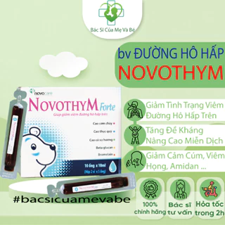 Ống uống giảm viêm đường hô hấp trên Novocare Novothym forte giảm ho, cảm củm, viêm họng, viêm amidan, tăng đề kháng