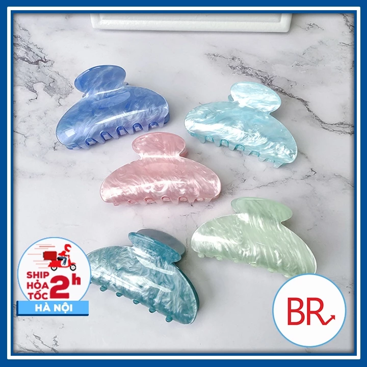 Kẹp tóc bán nguyệt Acrylic cỡ lớn màu pastel thạch ngọt ngào thời trang - Kẹp càng cua phụ kiện tóc cho nữ đi biển 02173