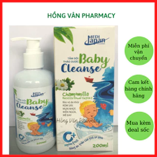 Sữa tắm gội thảo dược Baby Cleanse 200ml, giúp bảo vệ da bé khỏi rôm sảy, mụn nhọt