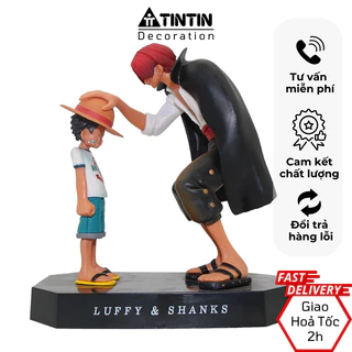 Mô Hình One Piece Shanks Và Luffy Chia Tay Nhau Shanks Tặng Mũ Rơm Cho Luffy Bộ Sưu Tầm One Piece 18 Cm