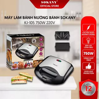 Máy Làm Bánh Nướng Bánh Sokany KJ-105 Khuôn Tam Giác 750W 220V Bảo Hàng 1 Tháng