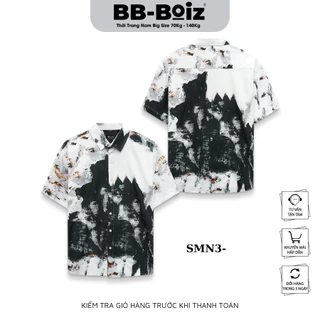 [BigSize] Áo Sơ Mi Tay Ngắn Nam BB - BOIZ | Form BigSize 80kg - 130kg | Họa Tiết NÚI ĐEN