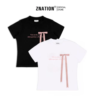 Áo Thun Babytee ZNATION Bow BabyTee Form Ôm Nữ