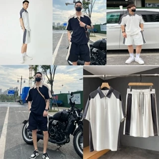 Bộ nam hè PoLo khóa có BigSize chất liệu thun cotton cá sấu ,Bộ polo khóa