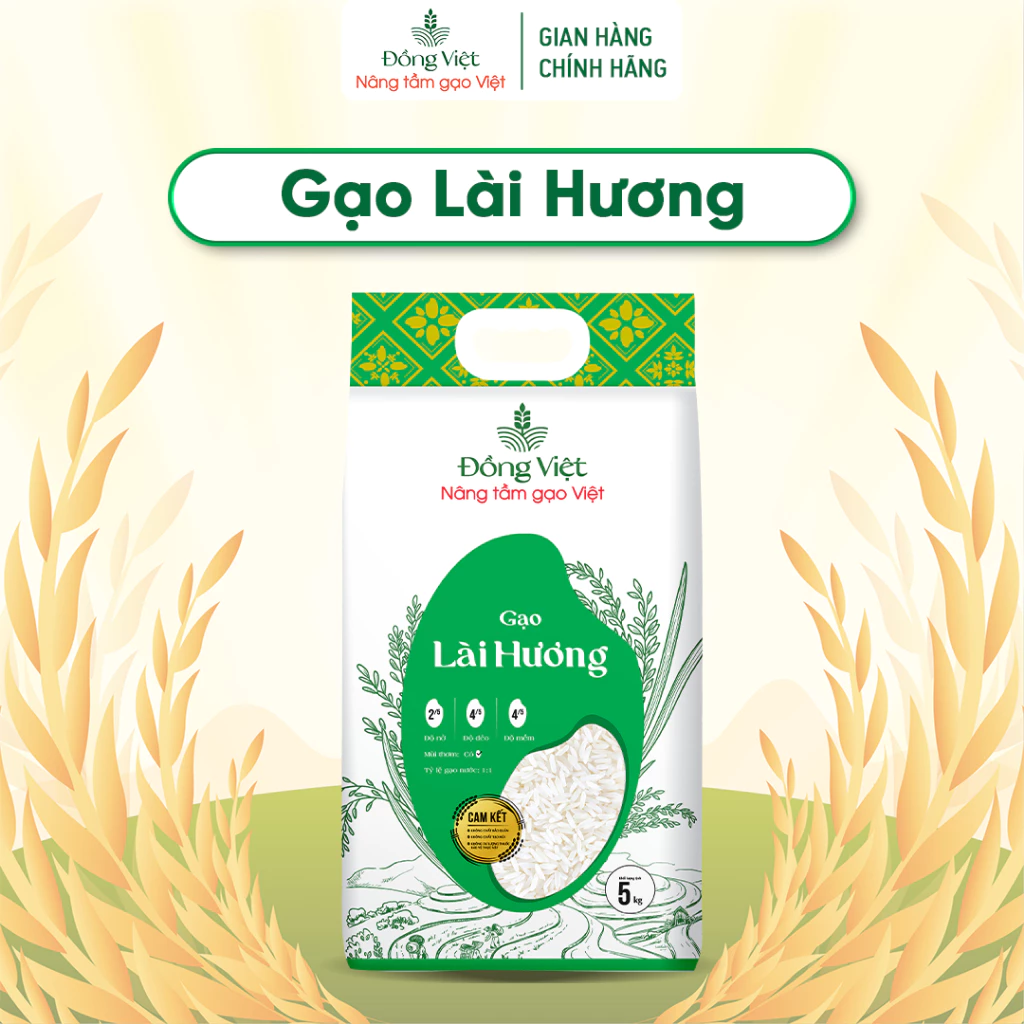 Gạo Lài Hương dẻo mềm Túi 5kg - Gạo Đồng Việt