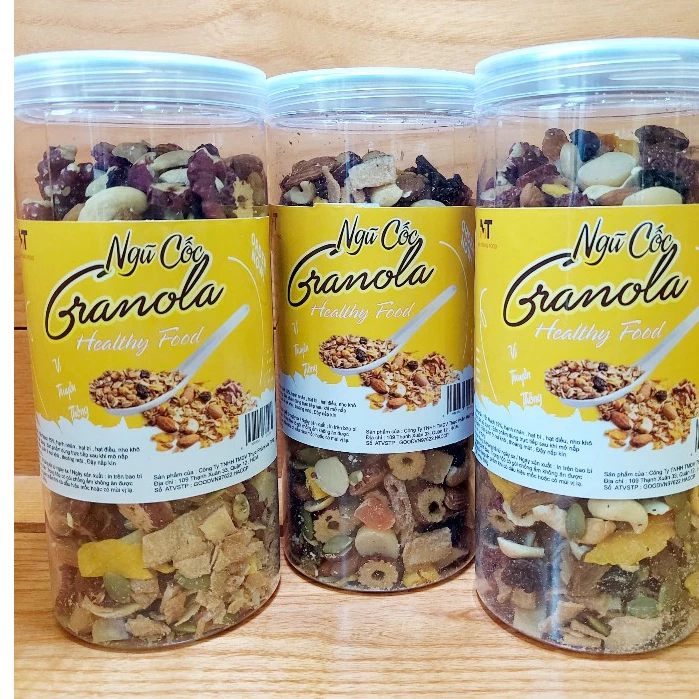 HỘP 500G Ngũ Cốc Granola Ăn Kiêng Giảm Cân - Yến Mạch 15%