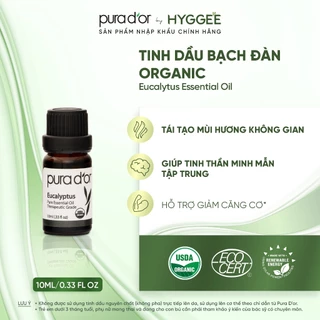 [ Pura Dor by Hyggee ] Lọ tinh dầu PURA D'OR Eucalytus (Bạch Đàn) 10ml, khử khuẩn, làm thơm không gian sống