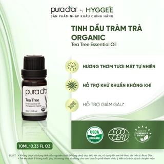 [ Pura Dor by Hyggee ] Lọ tinh dầu PURA D'OR  Tea Tree (Tràm Trà) 10ml, hỗ trợ cải thiện môi trường sống, lọc không khí