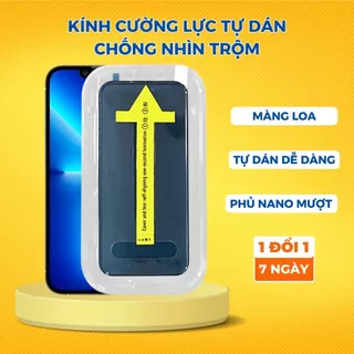 Kính cường lực iphone tự dán chống nhìn trộm chống vân tay full màn hình viền đen mỏng Huy Khánh Store