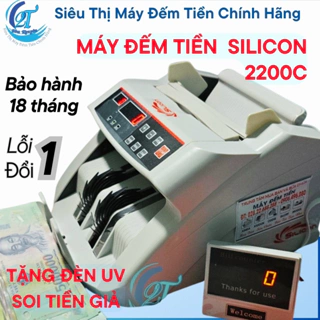 Máy đếm tiền nhỏ gọn Silicon 2200C. máy đếm số tờ, chức năng cộng dồn,ấn định tờ  bảo hành 18 tháng