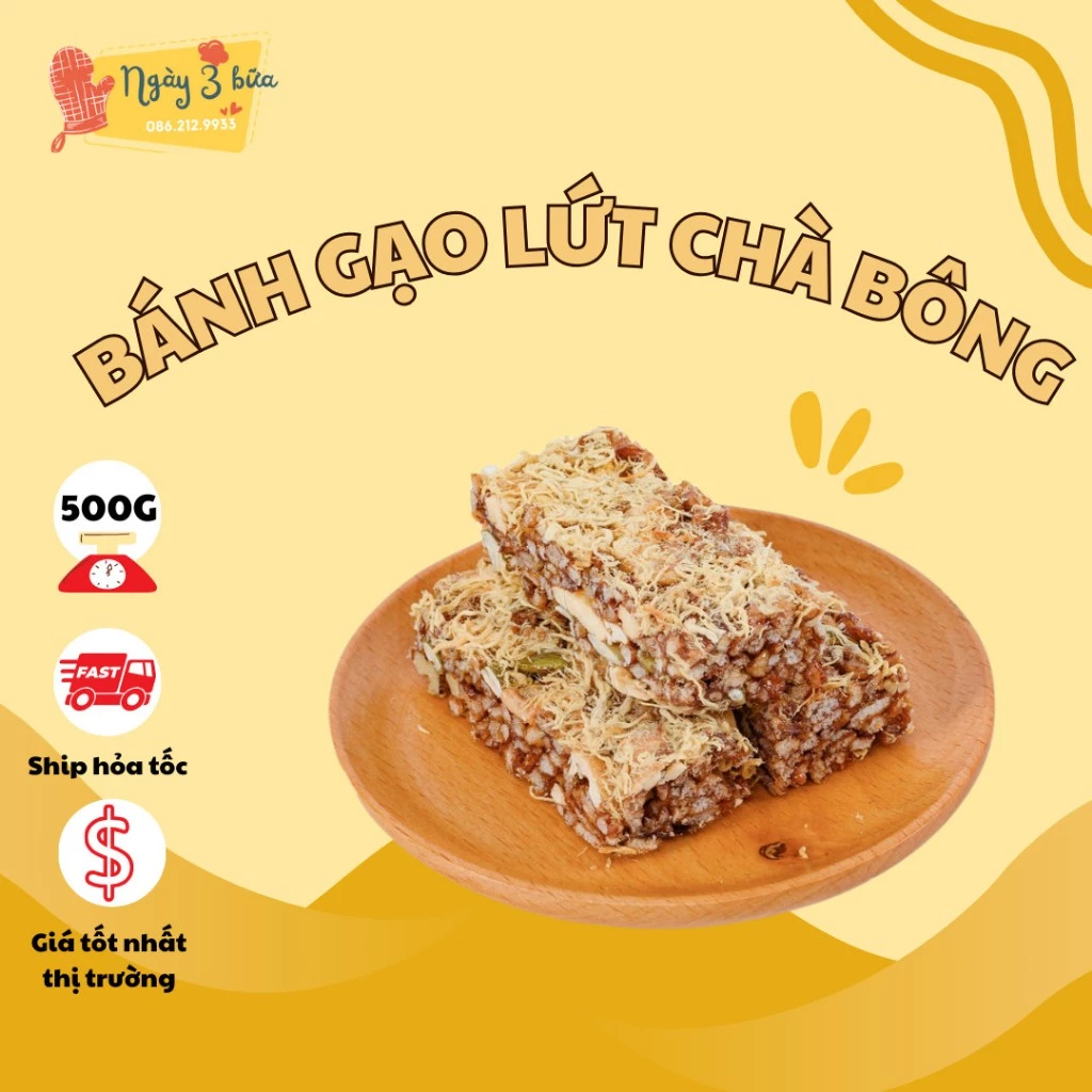 Bánh gạo lứt chà bông_Snack healthy