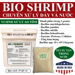 Vi Sinh Bio Shrimp Nhập Mỹ Túi Tự Tan 227 Gram Chuyên Dùng Ao Nuôi Tôm Làm Sạch Đáy Và Xử Lý Nhớt Bạt